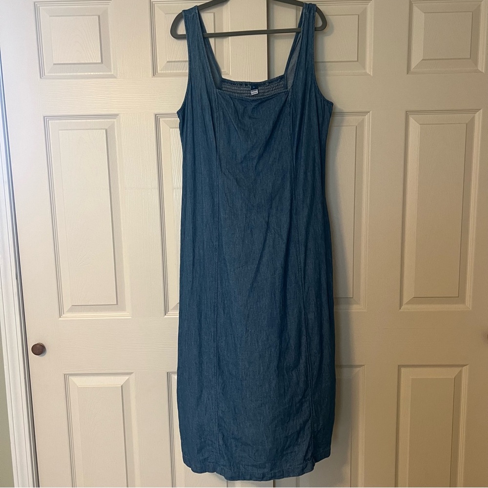 Old Navy Blue Sleeveless Sheath Midi Dress